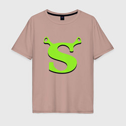 Мужская футболка оверсайз Shrek: Logo S