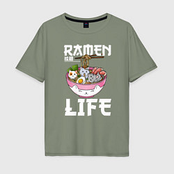 Мужская футболка оверсайз Ramen life