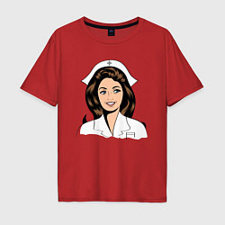 Футболка оверсайз мужская Медсестра Nurse Z, цвет: красный