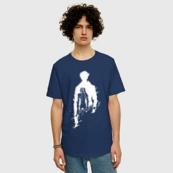 Футболка оверсайз мужская СОН ДЖИН ВУ SOLO LEVELING, цвет: тёмно-синий — фото 2