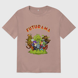 Футболка оверсайз мужская Slurm team, цвет: пыльно-розовый