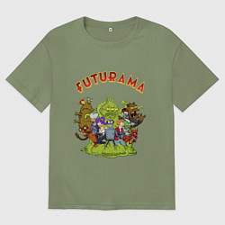 Футболка оверсайз мужская Slurm team, цвет: авокадо