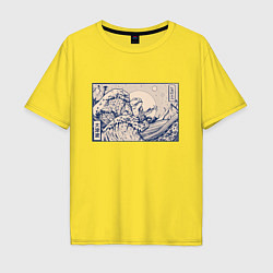 Мужская футболка оверсайз Японская лягушка Укиё-э