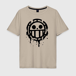 Мужская футболка оверсайз One Piece знак черной краской