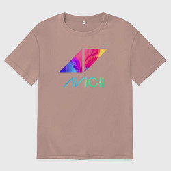 Мужская футболка оверсайз AVICII RAIBOW