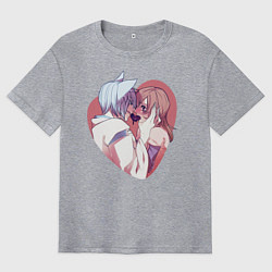 Футболка оверсайз мужская Tomoe and Nanami KIss, цвет: меланж