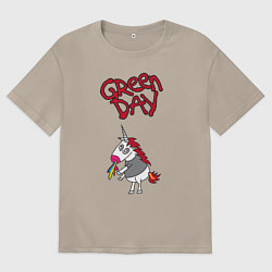 Футболка оверсайз мужская Green Day Unicorn, цвет: миндальный