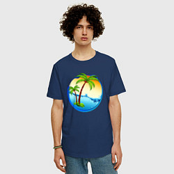Футболка оверсайз мужская Palm beach, цвет: тёмно-синий — фото 2