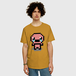 Футболка оверсайз мужская Pixel isaac, цвет: горчичный — фото 2