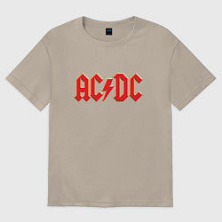 Футболка оверсайз мужская ACDC, цвет: миндальный