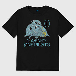 Футболка оверсайз мужская Twenty one pilots SaI Дракон, цвет: черный