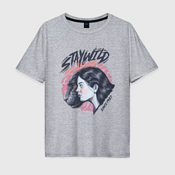 Мужская футболка оверсайз Девушка - пантера StayWild