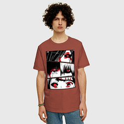 Футболка оверсайз мужская Токийский Гуль, цвет: кирпичный — фото 2