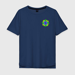 Футболка оверсайз мужская Eyeflower bright, цвет: тёмно-синий