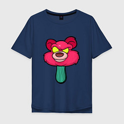 Футболка оверсайз мужская Розовый медведь, цвет: тёмно-синий