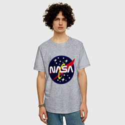 Футболка оверсайз мужская Space NASA, цвет: меланж — фото 2