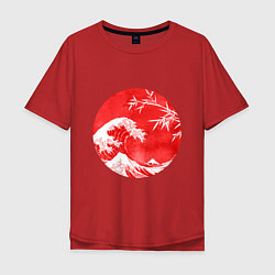 Мужская футболка оверсайз Волна в Канагаве