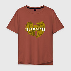 Футболка оверсайз мужская Tiger Style, цвет: кирпичный