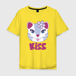 Мужская футболка оверсайз Kiss Cat