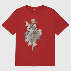 Футболка оверсайз мужская Люмин с цветами, цвет: красный