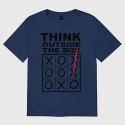 Футболка оверсайз мужская THINK OUTSIDE THE BOX, цвет: тёмно-синий