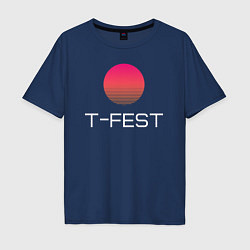 Футболка оверсайз мужская T-Fest, цвет: тёмно-синий