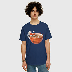 Футболка оверсайз мужская Вкусный Баскет, цвет: тёмно-синий — фото 2