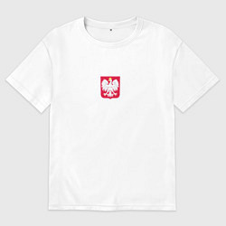 Футболка оверсайз мужская Польша форма домашняя, цвет: белый