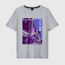 Футболка оверсайз мужская Neon Asian Street Vaporwave, цвет: меланж