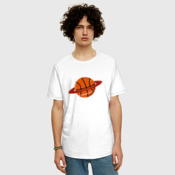 Футболка оверсайз мужская Basketball Planet, цвет: белый — фото 2
