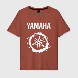 Футболка оверсайз мужская YAMAHA ЯМАХА МОТОСПОРТ, цвет: кирпичный