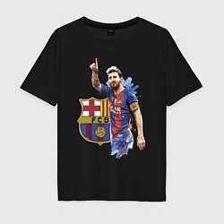 Футболка оверсайз мужская Lionel Messi Barcelona Argentina!, цвет: черный