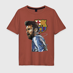 Мужская футболка оверсайз Lionel Messi Barcelona Argentina Striker
