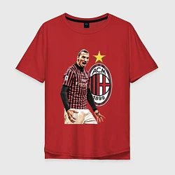 Футболка оверсайз мужская Zlatan Ibrahimovic Milan Italy, цвет: красный
