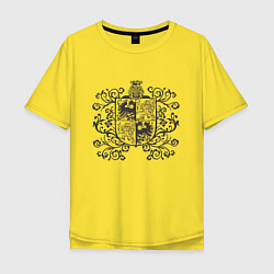Футболка оверсайз мужская Винтажный геральдический щит, цвет: желтый