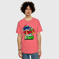 Футболка оверсайз мужская Базз Buzz Brawl Stars, цвет: коралловый — фото 2