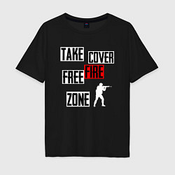 Футболка оверсайз мужская Battlegrounds zone, цвет: черный