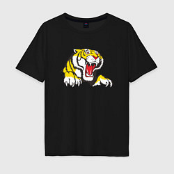 Футболка оверсайз мужская Тигр, цвет: черный