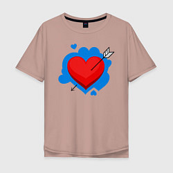 Мужская футболка оверсайз Влюбленное сердце