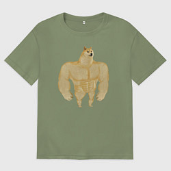 Мужская футболка оверсайз Мем собака качок DOGE