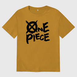 Футболка оверсайз мужская One Piece Большой куш лого, цвет: горчичный