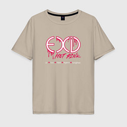 Футболка оверсайз мужская EXID Hot Pink, цвет: миндальный