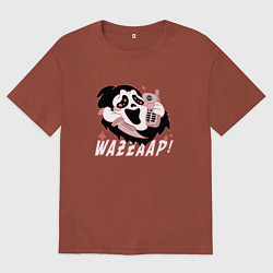 Футболка оверсайз мужская Очень страшное кино - Wazzaap Крик, цвет: кирпичный