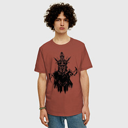 Футболка оверсайз мужская Мортред Phantom Assasin DOTA2, цвет: кирпичный — фото 2