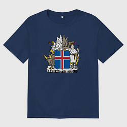 Мужская футболка оверсайз Герб Исландии