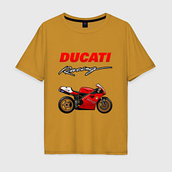 Мужская футболка оверсайз DUCATI ДУКАТИ MOTOSPORT