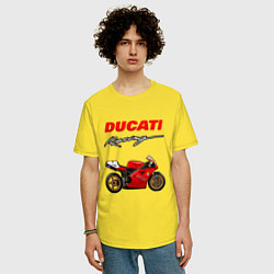 Футболка оверсайз мужская DUCATI ДУКАТИ MOTOSPORT, цвет: желтый — фото 2