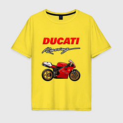 Футболка оверсайз мужская DUCATI ДУКАТИ MOTOSPORT, цвет: желтый