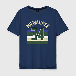 Футболка оверсайз мужская Milwaukee 34, цвет: тёмно-синий