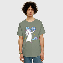 Футболка оверсайз мужская Unicorn Volleyball, цвет: авокадо — фото 2